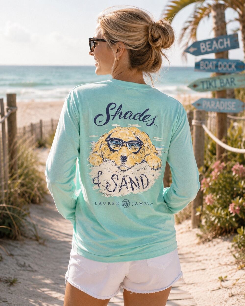 Lauren James Women’s XL Shady Dog Graphic Long Sleeve Performance Shirt